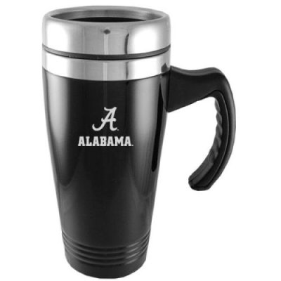 Alabama Crimson Tide Engraved 16oz Stainless Steel Travel Mug - Black