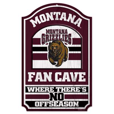 Montana Grizzlies Fan Cave Wood Sign