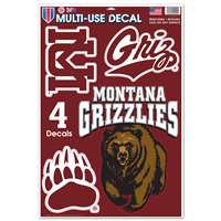 Montana Grizzlies Multi-Use Decal Set - 11" x 17"