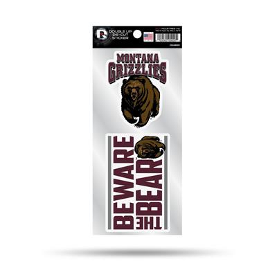 Montana Grizzlies Double Up Die Cut Decal Set