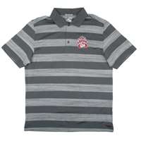 Montana Grizzlies Under Armour Heatgear Large Stripes Polo - Grey/Charcoal