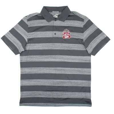 Montana Grizzlies Under Armour Heatgear Large Stripes Polo - Grey/Charcoal