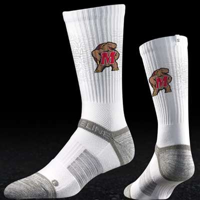 Maryland Terrapins Strideline Strapped Fit 2.0 Socks - White