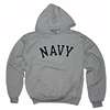 Navy Midshipmen Hooded Sweatshirt By Champion, Arched Print, Heather Gray