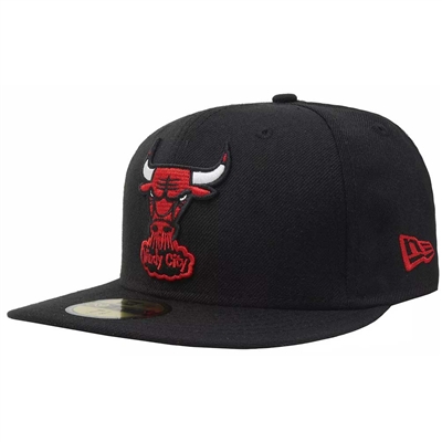 Chicago Bulls New Era 5950 Fitted Hat - Black