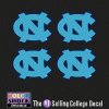 North Carolina Tar Heels Decal - Small Nc Logo - 4 Decals