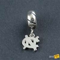 North Carolina Tar Heels Sterling Silver Charm Bea