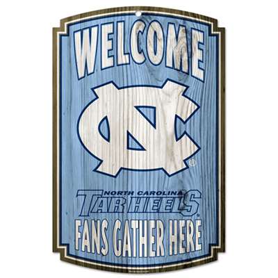 North Carolina Tar Heels Fan Cave Wood Sign