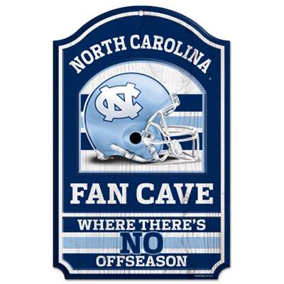 North Carolina Tar Heels Fan Cave Wood Sign