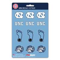 North Carolina Tar Heels Mini Decals - 12 Pack