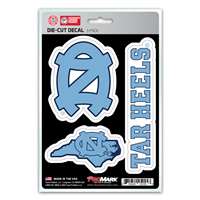 North Carolina Tar Heels Decals - 3 Pack