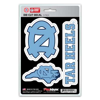 North Carolina Tar Heels Decals - 3 Pack