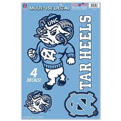 North Carolina Tar Heels Multi-Use Decal Set - 11" x 17" - Mascot