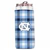 North Carolina Tar Heels Plaid Slim Coozie