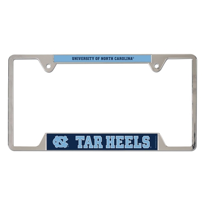 North Carolina Tar Heels Metal Chrome License Plat