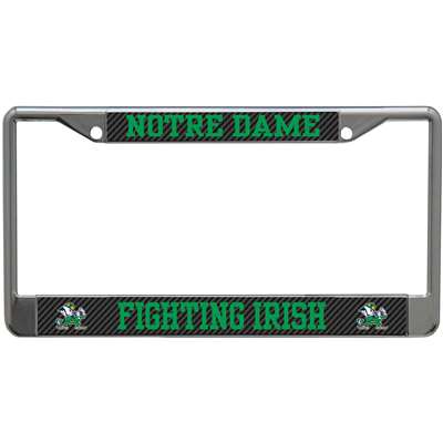 Notre Dame Fighting Irish Metal License Plate Frame - Carbon Fiber