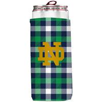 Notre Dame Fighting Irish Plaid Slim Coozie