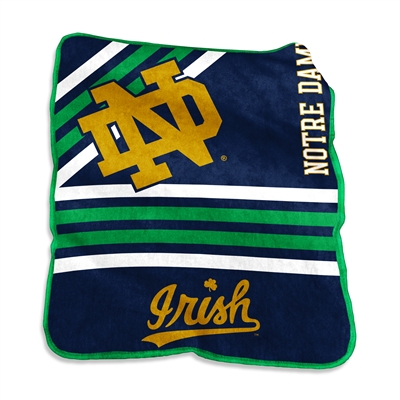 Notre Dame Fighting Irish Raschel Throw Blanket - Stripes