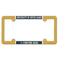 Notre Dame Fighting Irish Plastic License Plate Frame - Gold