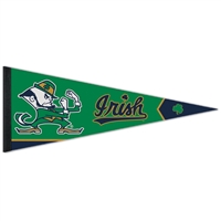 Notre Dame Fighting Irish Premium Pennant - 12" X 30" - Leprechaun