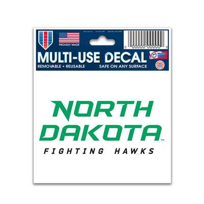 North Dakota Fighting Hawks Decal 3" X 4" - Team Logo