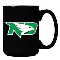 North Dakota Fighting Hawks 15oz Black Ceramic Mug