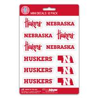 Nebraska Cornhuskers Mini Decals - 12 Pack