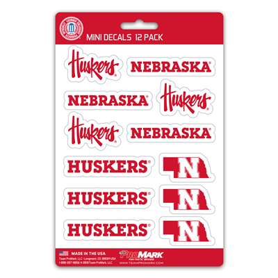 Nebraska Cornhuskers Mini Decals - 12 Pack