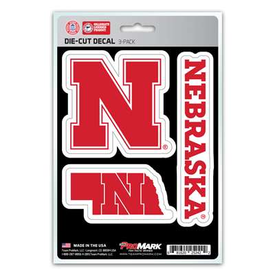 Nebraska Cornhuskers Decals - 3 Pack