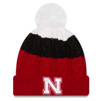 Nebraska Cornhuskers New Era Women's Layered Up Pom Knit Beanie