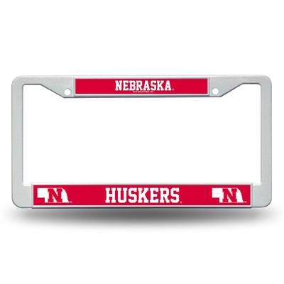 Nebraska Cornhuskers White Plastic License Plate Frame