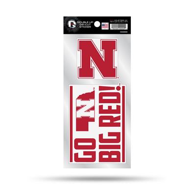 Nebraska Cornhuskers Double Up Die Cut Decal Set