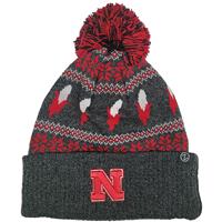 Nebraska Cornhuskers Zephyr Carousel Pom Knit Bean