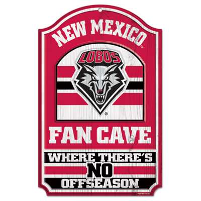 New Mexico Lobos Fan Cave Wood Sign