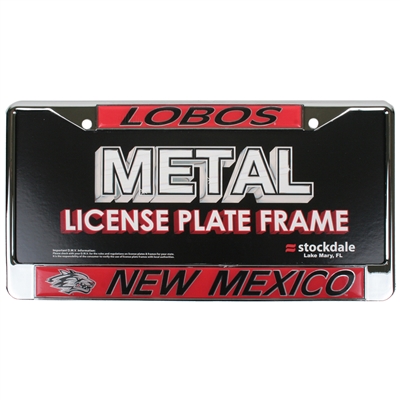 New Mexico Lobos Metal License Plate Frame W/domed Insert