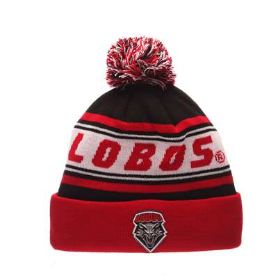 New Mexico Lobos Zephyr Finish Line Pom Knit Beanie