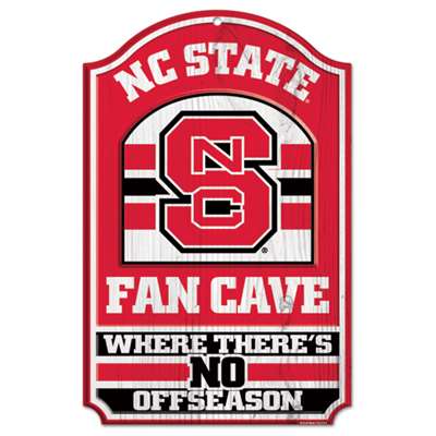 North Carolina State Wolfpack Fan Cave Wood Sign