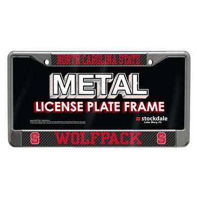 North Carolina State Wolfpack Metal License Plate Frame - Carbon Fiber