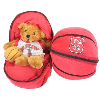 North Carolina State Wolfpack Stuffed Bear in a Ball - Basketball