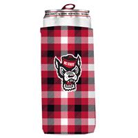 North Carolina State Wolfpack Plaid Slim Coozie