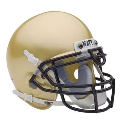 Navy Midshipmen Mini Helmet by Schutt - Gold