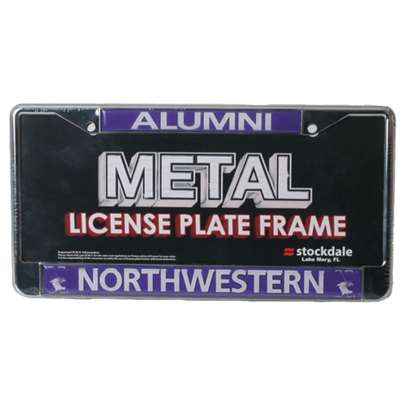 Northwestern Wildcats Alumni Metal License Plate Frame W/domed Insert