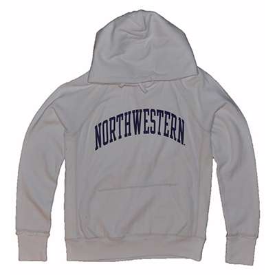 Northwestern Hooded Sweatshirt - Ladies Hoody By League - White