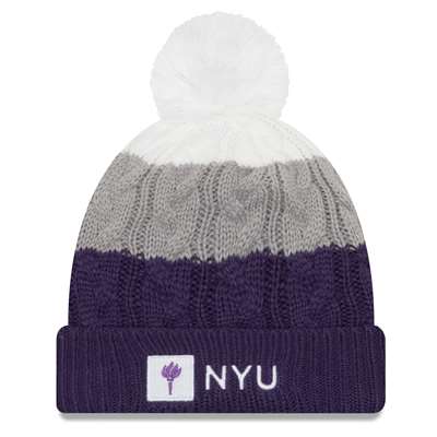 NYU Bobcats New Era Women's Layered Up Pom Knit Beanie