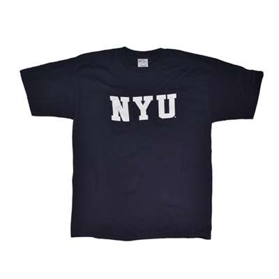 Nyu T-shirt By Champion, Block Print, Navy