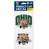 Ohio Bobcats Perfect Cut Decal 4" x 4" - Set of 2