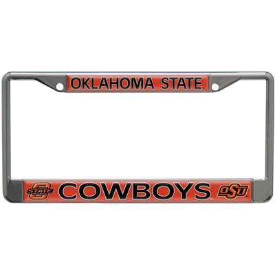 Oklahoma State Cowboys Metal License Plate Frame w/Domed Acrylic