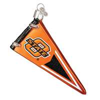 Oklahoma State Cowboys Glass Christmas Ornament - Pennant