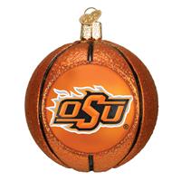 Oklahoma State Cowboys Glass Christmas Ornament - Basketball