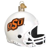 Oklahoma State Cowboys Glass Christmas Ornament - Football Helmet